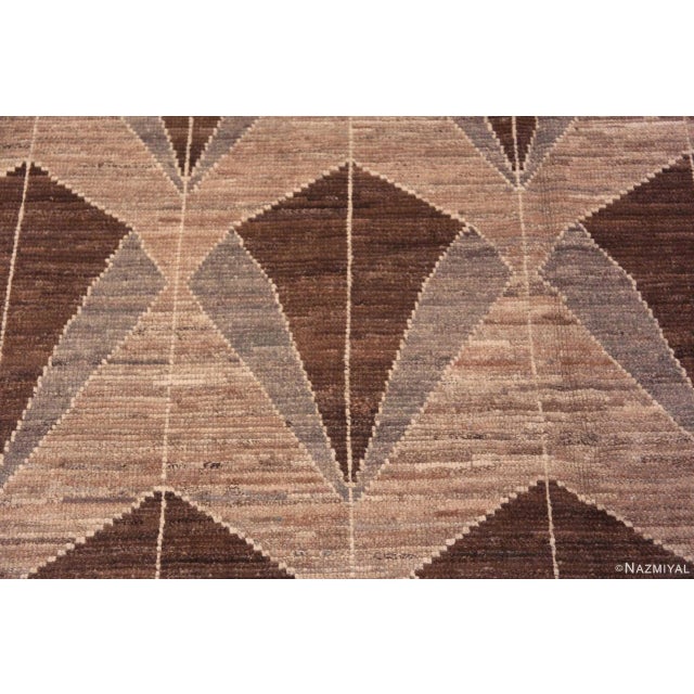 Modern Nazmiyal Collection Earthy Brown and Neutral Grey Color Large Scale Geometric Modern Rug For Sale - Image 3 of 7