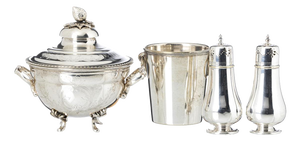 Silver-Plated Tureen, Ice Bucket and Cinnamon Sticks, Set of 3