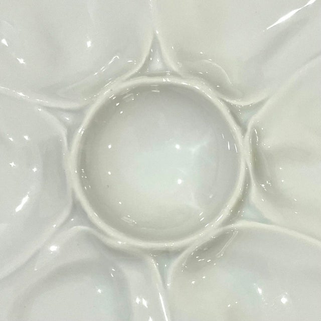Late 20th Century Pillivuit White French Porcelain Oyster Plate For Sale - Image 4 of 7