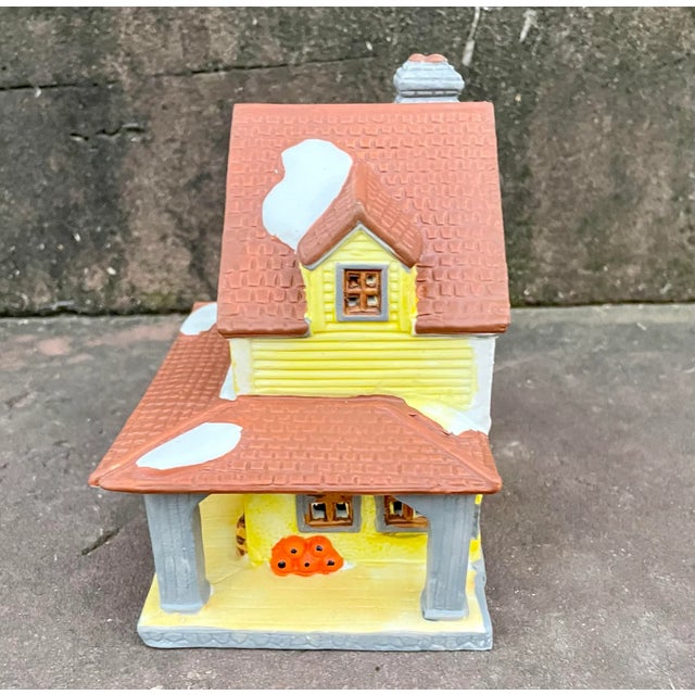 Vintage Lighted Porcelain Farmhouse With Snow For Sale In Baltimore - Image 6 of 13