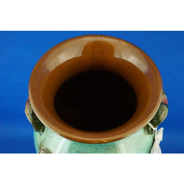 Large Futuristic Modern Majolica Vase with Horses Relief by Umberto Ghersi, Albisola, Italy, 1950s For Sale - Image 13 of 18