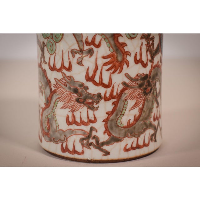 Chinese Crackle Ware Brush Pot, 1890 For Sale - Image 8 of 15