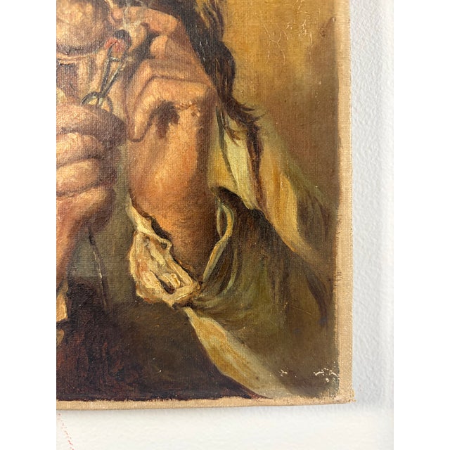 19th Century Oil Portrait Study of a Man With Pipe For Sale - Image 4 of 12