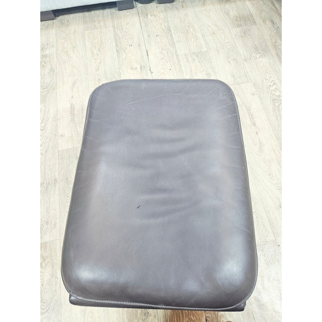 Vintage Swiss Leather Pouf from de Sede, 1970s For Sale - Image 10 of 15