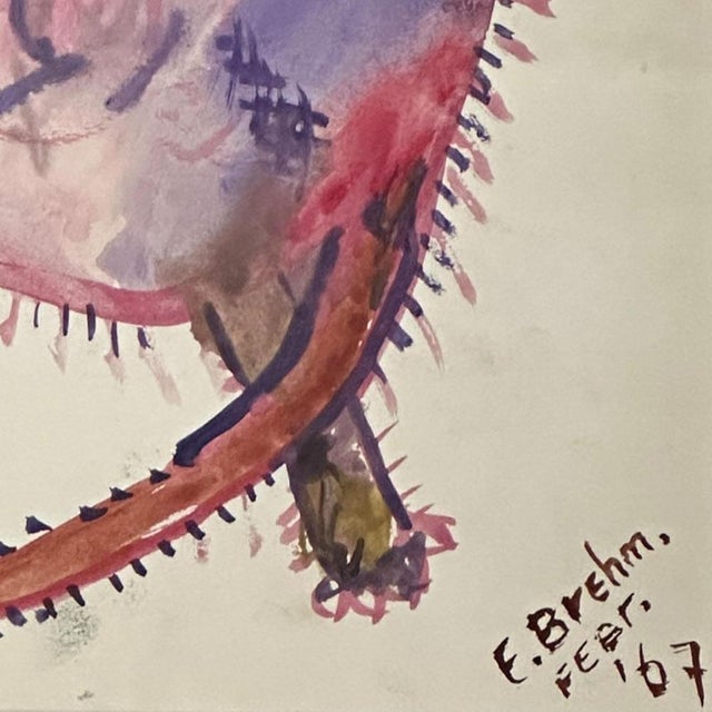 1960s Expressive Cat, 1967, Watercolour on Paper, Framed For Sale - Image 5 of 11