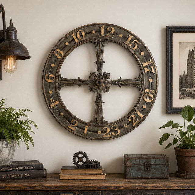 Antique Elevator Floor Indicator 20" Cast Iron Architectural Salvage For Sale - Image 18 of 18