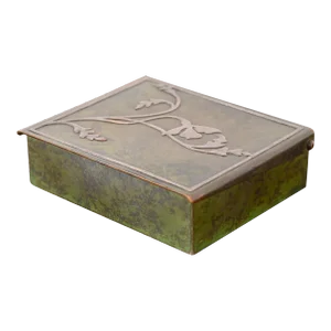 Heintz Arts & Crafts Sterling Silver on Bronze Humidor or Cigarette Box