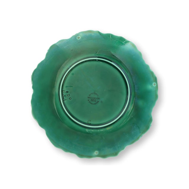 English Early 20th Century Wedgwood Green Majolica Plates, Set of 6 For Sale - Image 3 of 5