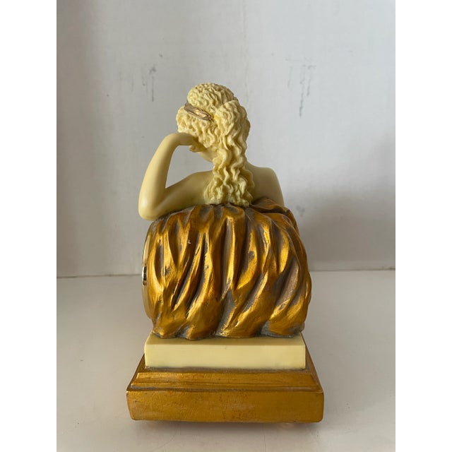 1930s Art Nouveau "Taranis" Nude Sculpture Resin Mantle Clock Marked For Sale In Phoenix - Image 6 of 10