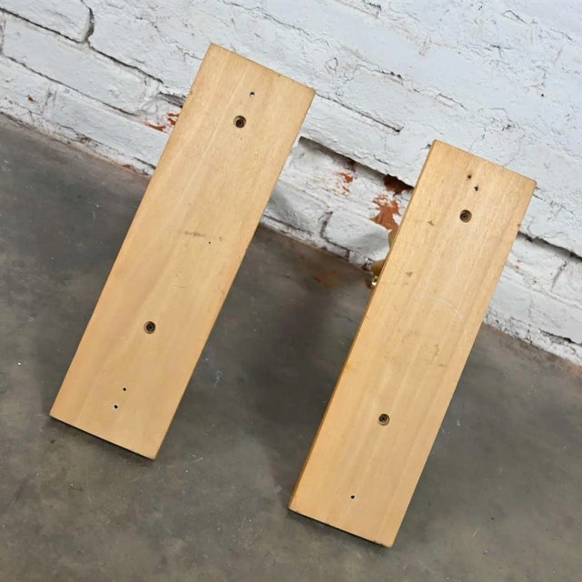 Mid-Century Modern Rattan Wall Brackets a Pair For Sale - Image 12 of 13