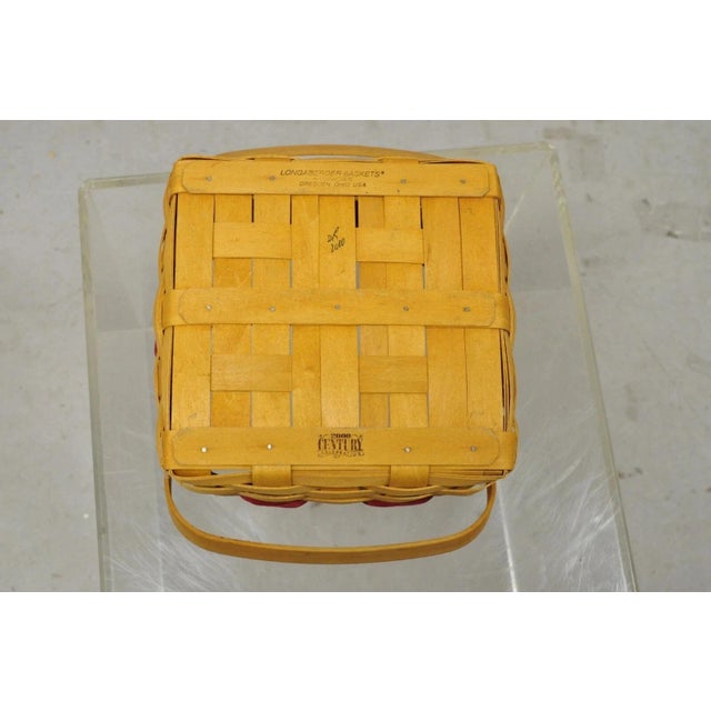 Brown Vintage Longaberger Christmas Edition 2000 Edition Deck the Halls Basket W/ Lid For Sale - Image 8 of 12