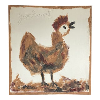 Late 20th Century "Mother Hen" Jimmy Lee Sudduth Folk Art Painting For Sale