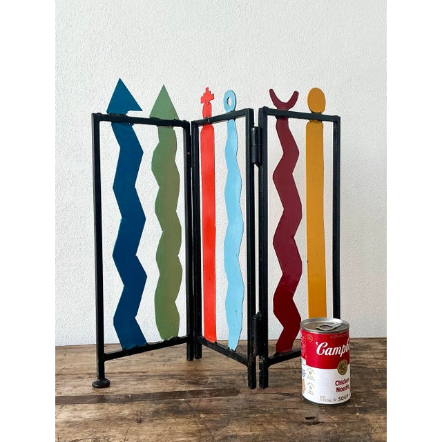 Vintage Postmodern Table Top Screen For Sale In West Palm - Image 6 of 12