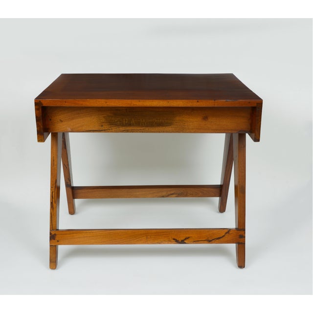 Modern Pierre Jeanneret Desk and Stool From the City of Chandigarh, India 1950 - 1959 For Sale - Image 3 of 7
