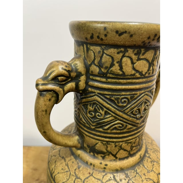 This imposing amphora-style vase is a premier example of West German Art Pottery from Jasba Keramik. Part of the highly...