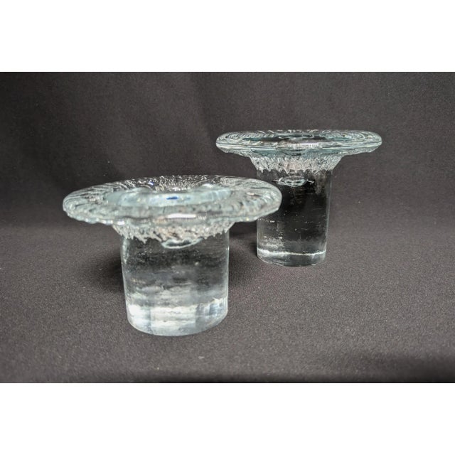 1970s MCM Blenko Mushroom Candle Holders - A Pair For Sale - Image 5 of 10