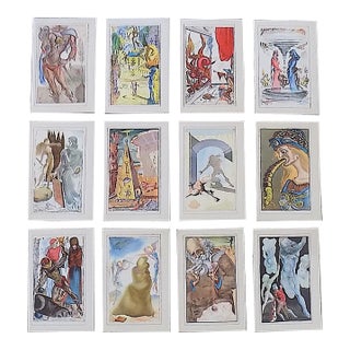 Authentic Vintage Mid 20th Century Salvador Dali Surrealist Lithographs - Set of 12 For Sale