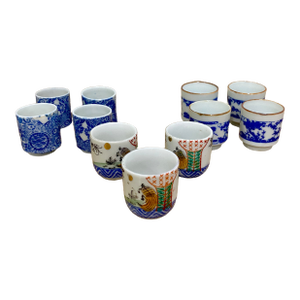 Late 19th Century Collection of Antique Japanese Sake Cups - Set of 11