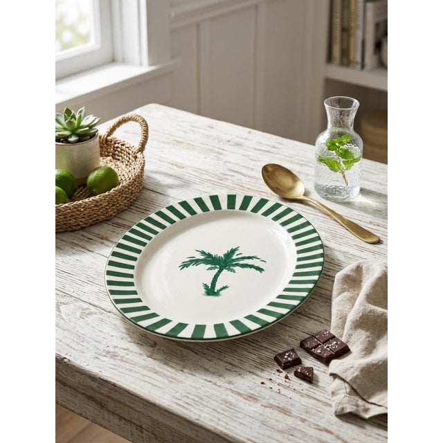 Ceramic Fern & Co. X Anthropologie Palm Tree Oval Serving Platter For Sale - Image 7 of 12