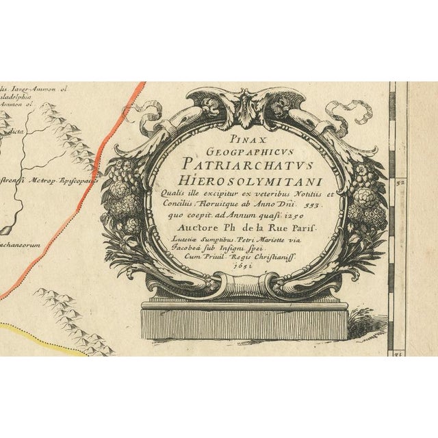 Antique Map Holy Land and Jerusalem, 1652 For Sale - Image 4 of 11