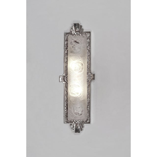 French Art Deco Wall Sconces by Degue 1930 France - A Pair For Sale - Image 6 of 13