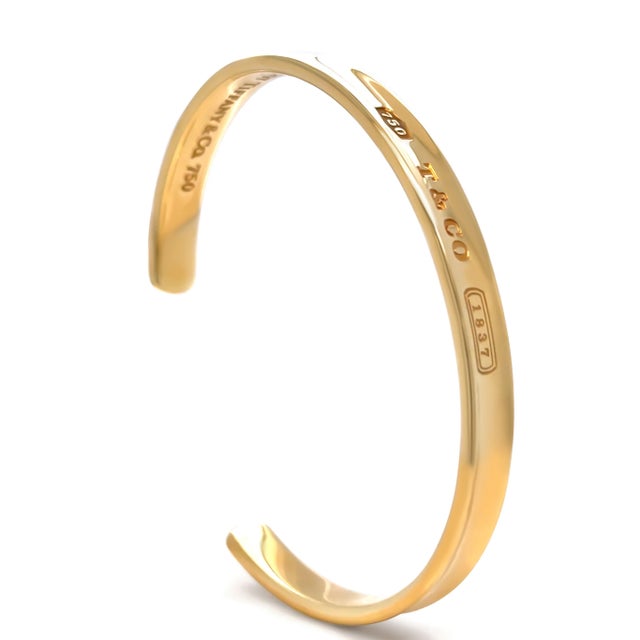 Tiffany & Co. Rare Vintage 18ct Yellow Gold Return to Tiffany 1883 Cuff Bracelet 29.63g For Sale - Image 9 of 12