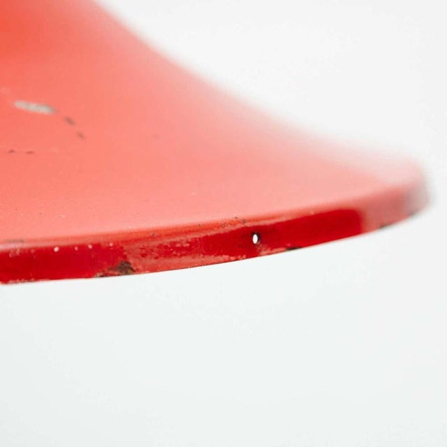 Early 20th Century Red Metal Ceiling Lamp For Sale - Image 5 of 8