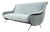 Mid-Century Lady Sofa in Powder Blue Velvet Mohair & Brass Legs by Marco Zanuso For Sale