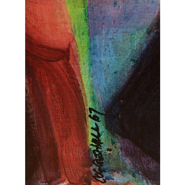 Vintage 1960's George Coggeshall Signed Abstract Colorful Painting Mid Century Modern For Sale - Image 9 of 9