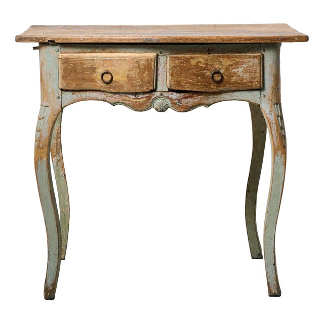Antique Rococo Rustic Swedish Side Table For Sale