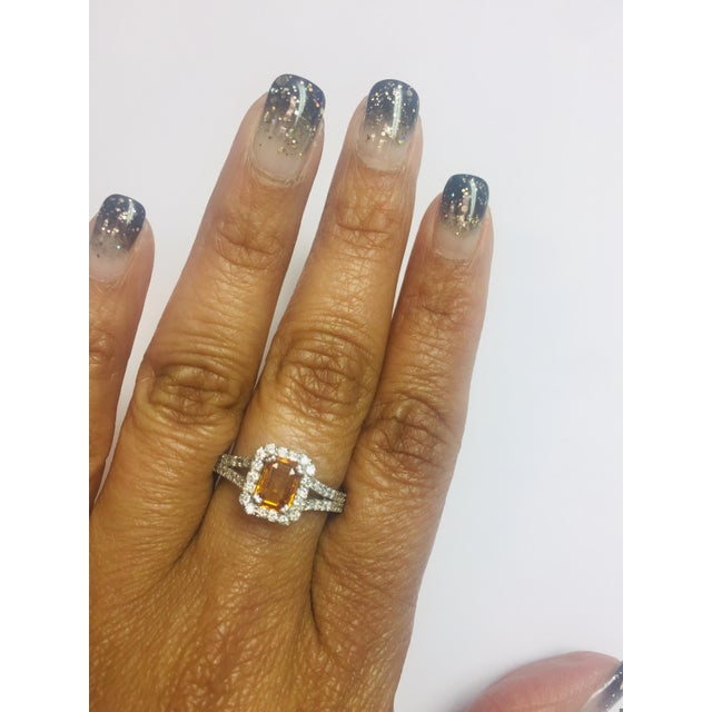 1.96 Carat Diamond Sapphire White Gold Engagement Ring, Size 7 For Sale In Los Angeles - Image 6 of 6