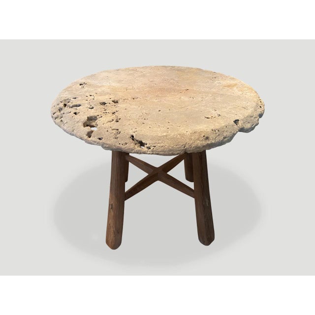 Brown Century Old Sumba Stone Table For Sale - Image 8 of 18