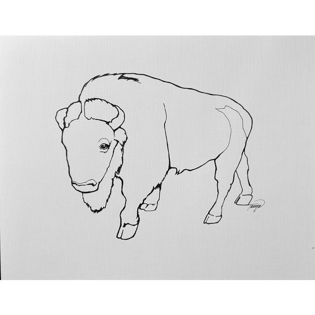 This drawing captures the spirit of the West in a minimalist style. Tawna Allred encountered this majestic bison during a...