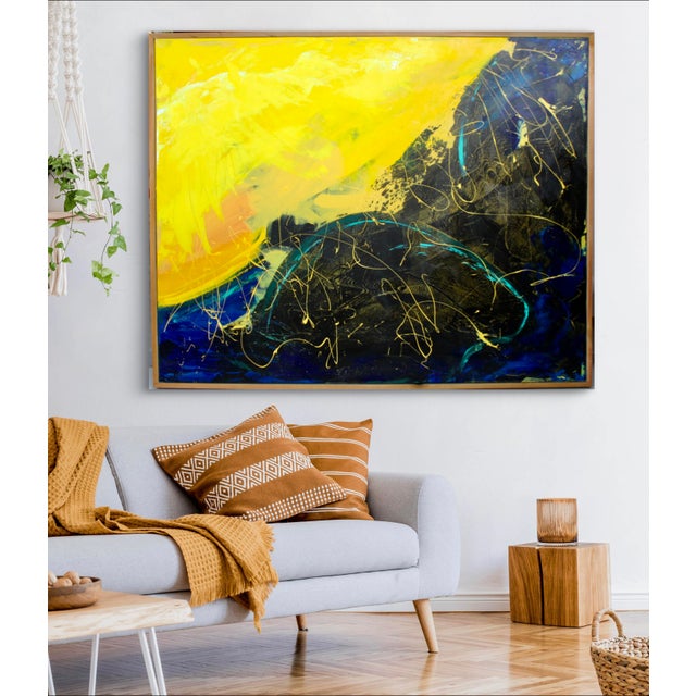 Modern Narratives — Solar Flares Original acrylic painting by L Haas, 60 x 48 unframed canvas, signed. Bold colors and...