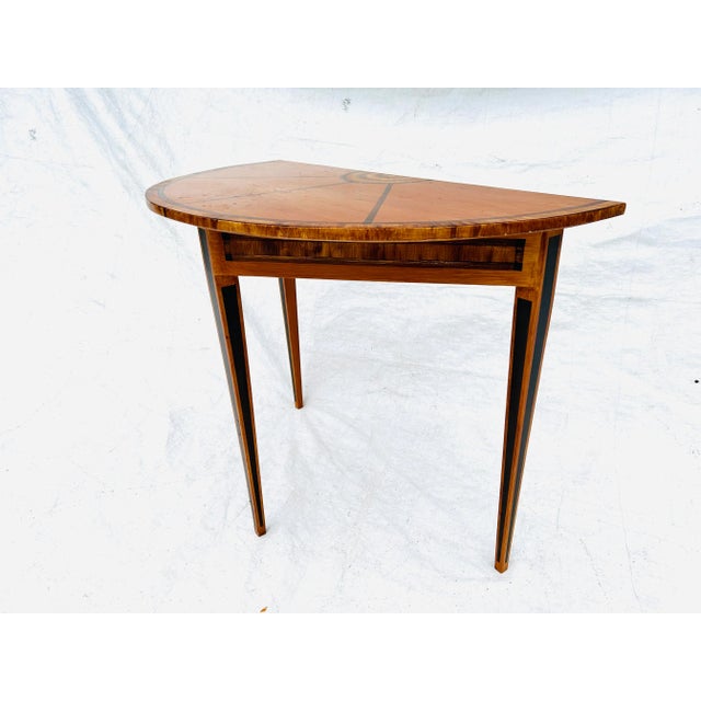 1950s 1950s Vintage Demilune Faux-Veneer Table For Sale - Image 5 of 10