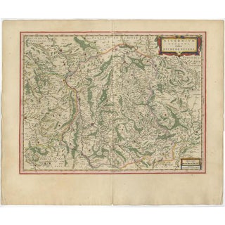 Antique Map of Nevers, Nivernais and Morvan from Blaeu, France, 1642 For Sale