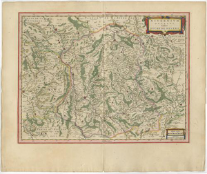 Antique Map of Nevers, Nivernais and Morvan from Blaeu, France, 1642