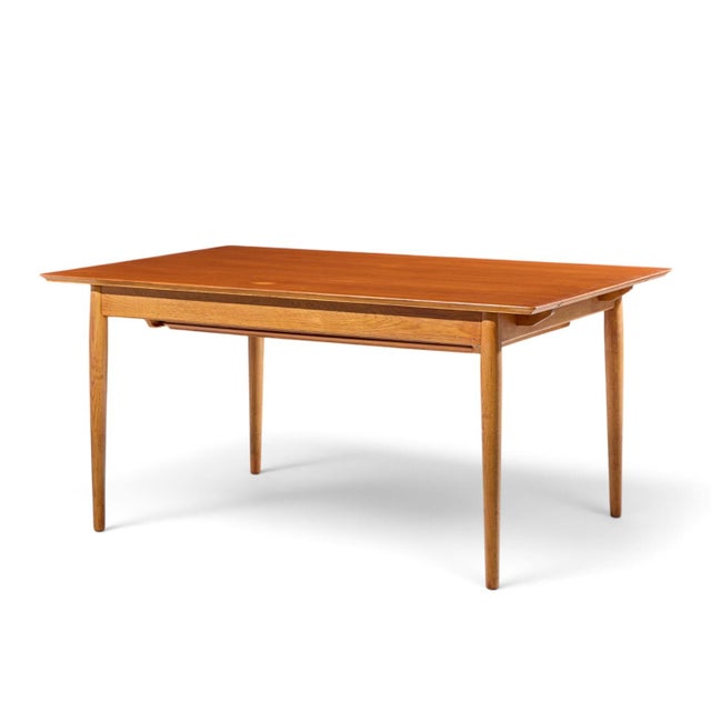 Brown Arne Vodder for Sibast Mid Century Danish Teak Expanding Dining Table With 2 Leaves For Sale - Image 8 of 11