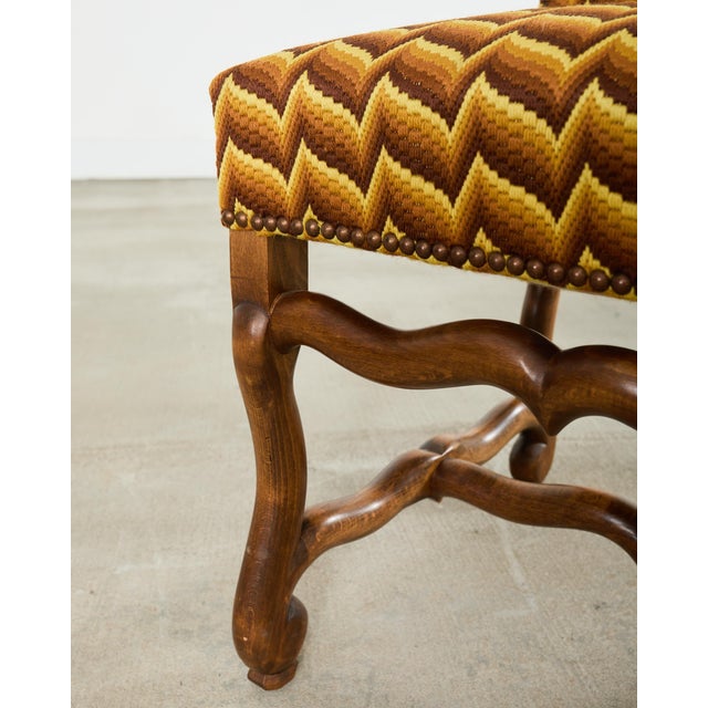 Set of Eight French Louis XIII Os De Mouton Maple Dining Chairs For Sale - Image 14 of 17