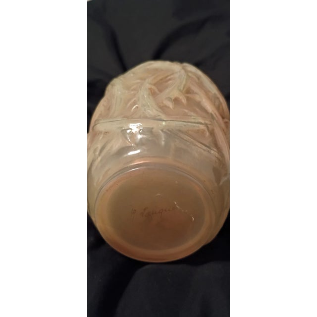 Art Deco Rare Antique René Lalique Amber Yellow "Ronces" Glass Vase - Circa 1921 (Model 946) For Sale - Image 3 of 8