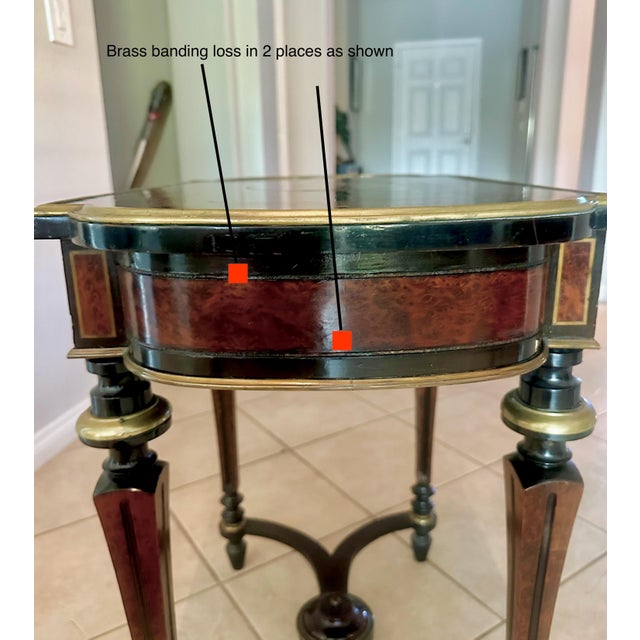Antique 19th-Century French Napoleon III Work or Vanity Side Table For Sale - Image 13 of 18