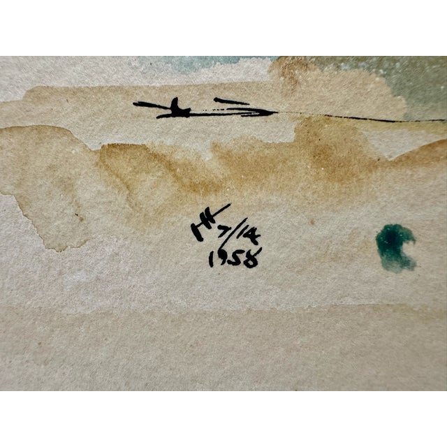 Henry Emil Salloch Original Watercolor on Paper Middle Park, Co. 1958. For Sale In Atlanta - Image 6 of 8