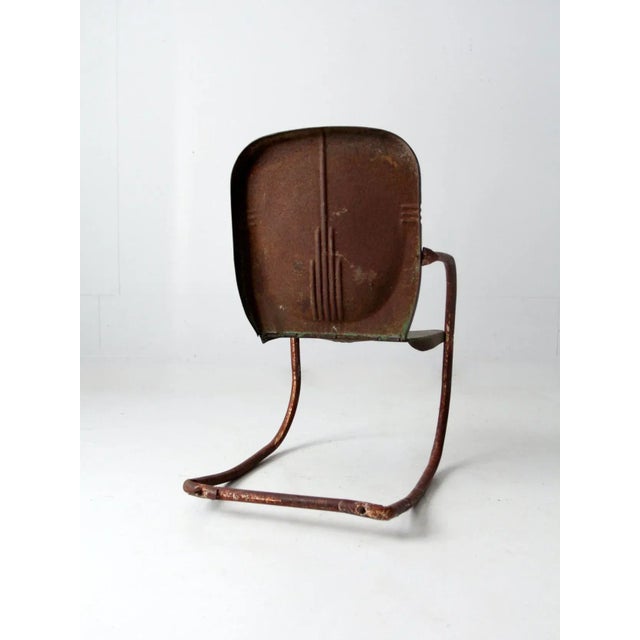 Green Mid-Century Metal Patio Chair For Sale - Image 8 of 11