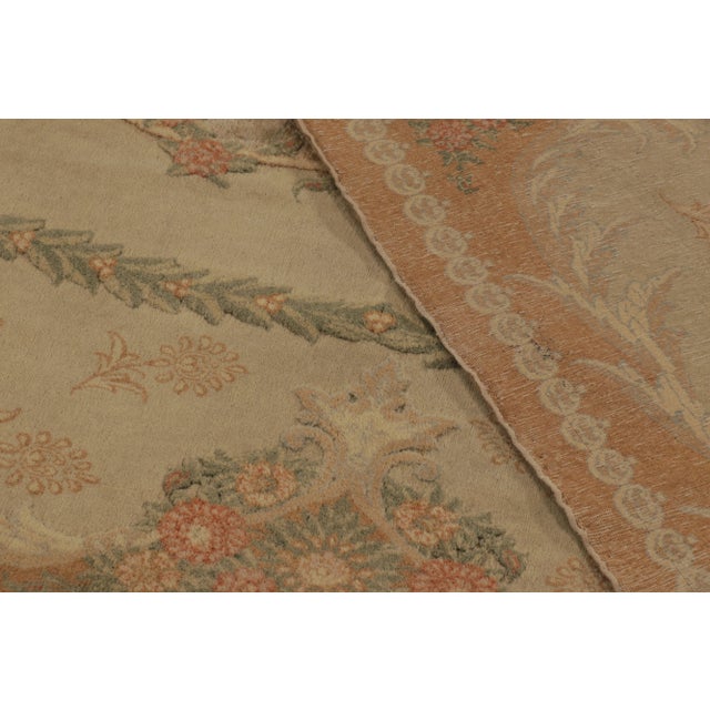 Beige Vintage Hereke Rug in Gold With Floral Medallions and Patterns - Rug & Kilim For Sale - Image 8 of 8