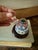Japanese Vintage Asian Porcelain Perfume Bottle or Miniature Vase With Glass Stopper and Wooden Stand For Sale - Image 3 of 7