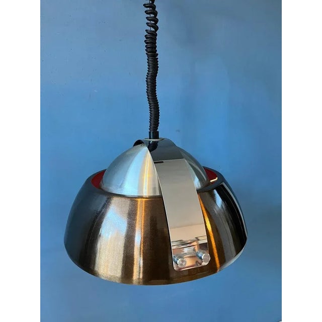 Black Space Age Orange Pendant Light from Lakro Amstelveen For Sale - Image 8 of 11