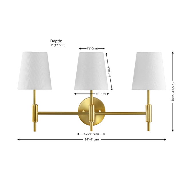 Modern Darya 3-Light 24" Wall Sconce in Brass For Sale - Image 3 of 3