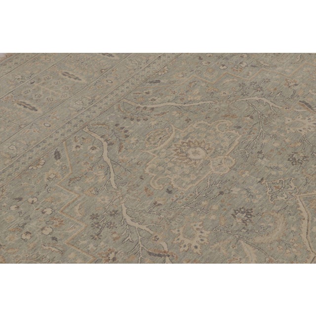 2010s Rug & Kilim’s Oushak Style Rug, Light Blue With Muted Floral Pattern & Medallion For Sale - Image 5 of 8