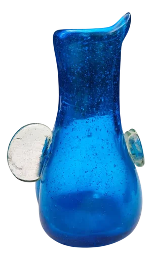 Vintage Blue Glass Vase, 1960s