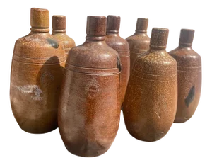 Vintage Porto Wine Bottles, 1970s, Set of 7
